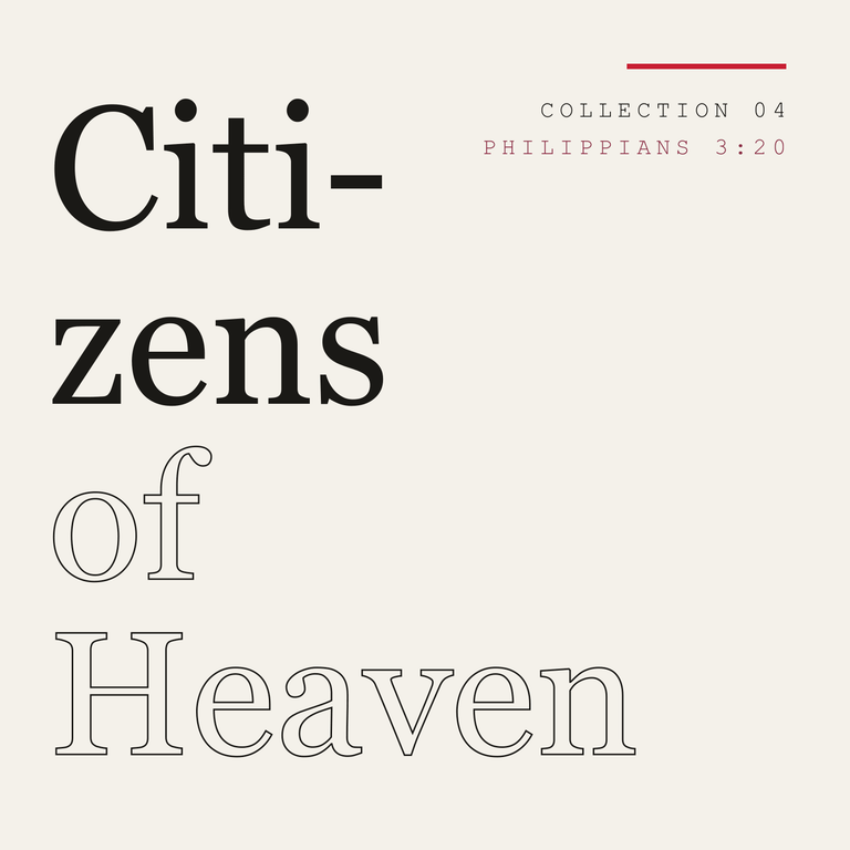 "Citizens of Heaven" series artwork (DEV EXAMPLE — brand-system cover, see docs/09)